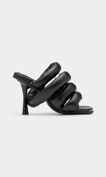 Black Sausage Heeled Sandals by YUME YUME on Sale